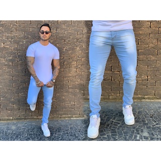 Calças Skinny Masculina Que Estica Jeans Lycra