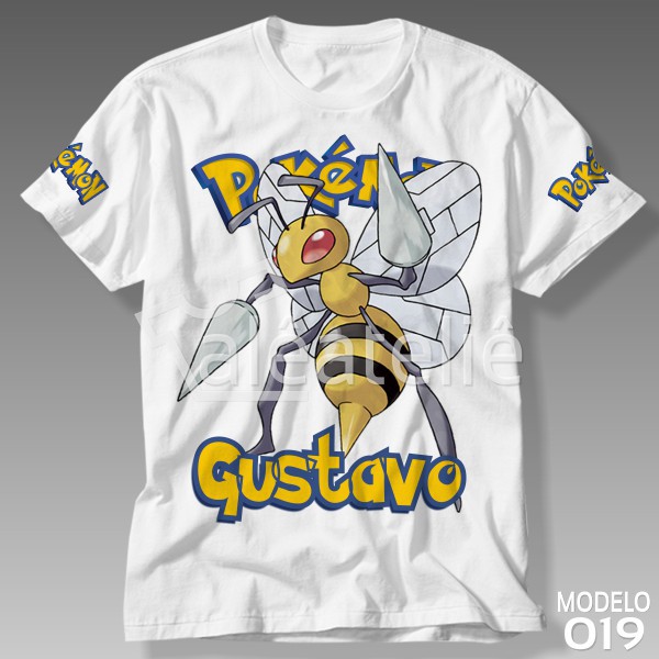Camiseta Beedrill Pokemon Go Pokebola Jogo Game Infantil Adulto Personalizada