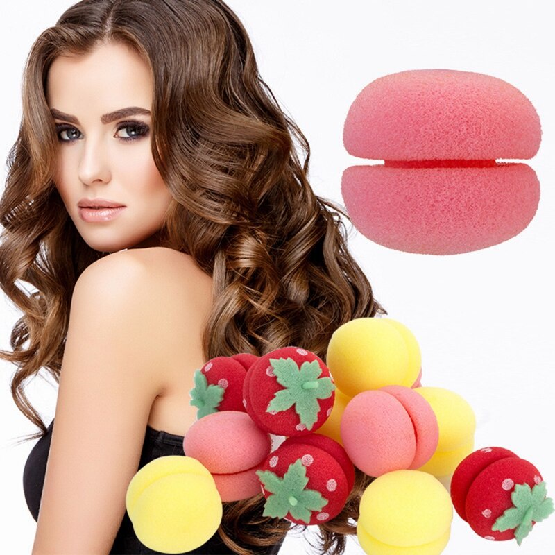 6 Pçs Esponja De Sono Macio Encaracolado Bola Salão Curling Ferramenta Estilo Adorável Fácil De Usar Modeladores De Cabe