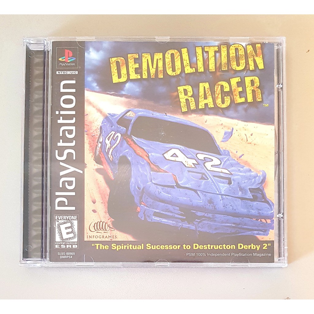 Ps1 - Demolition Racer - Caixa completa com manual (sem disco) - Original