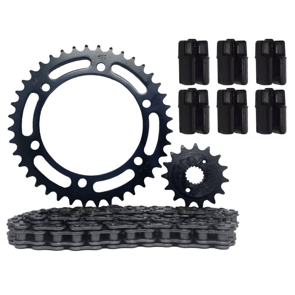 Kit Kmc Relacao Completo Nx 400 Falcon Coroa Pinhão e Corrente C/ Retentor + Coxim da Coroa em Oferta na Shopee