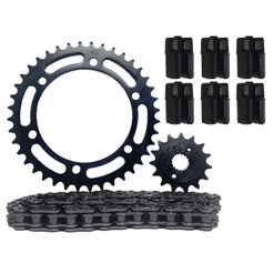 Kit Kmc Relacao Completo Nx 400 Falcon Coroa Pinhão e Corrente C/ Retentor + Coxim da Coroa