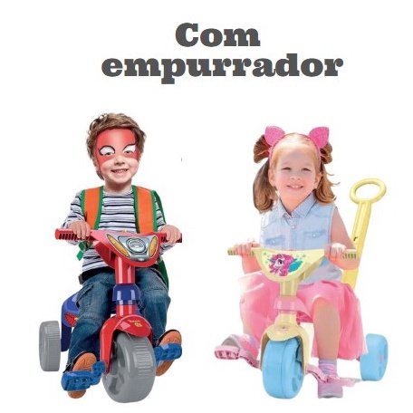 Triciclo Velotrol Infantil Herois Motoca Preto Morceguinho