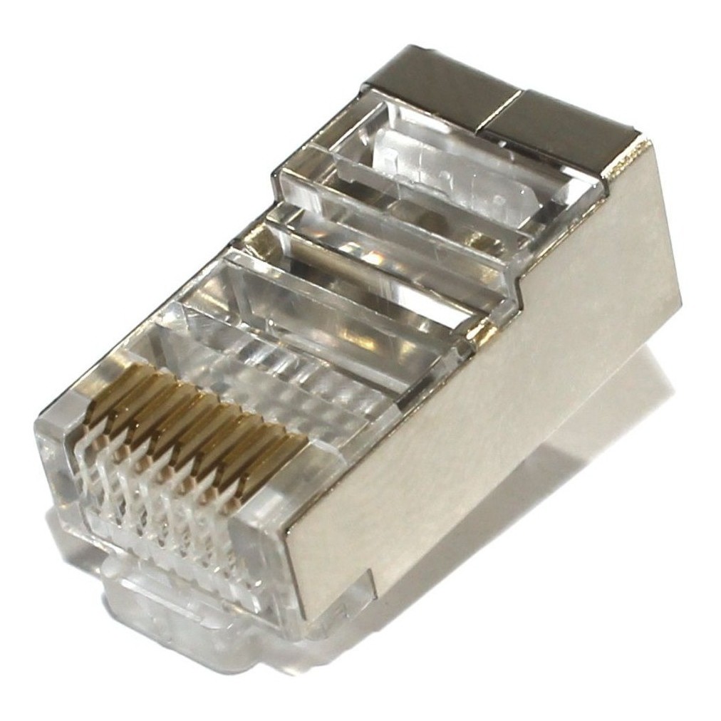 Kit 100x Cristal Conector Blindado Cat5e Rj45 Cabo Rede Utp