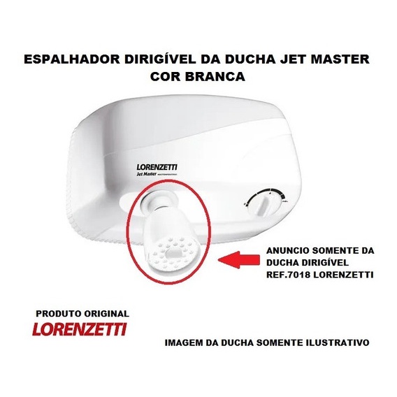 Ducha Móvel Chuveiro Jet Turbo/Jet Master Cor Branca Ref. 7018 - Original Lorenzetti