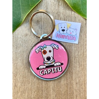 Plaquinha de Identificação Pet  - TAG MEDALHA - Com  Desenho do Seu Cachorro - INFORMAR A COR NO CHAT em Oferta na Shopee