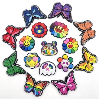 16kinds De Flor Girassol Encantos croc pin pin Serve Para DIY Sandálias Decoração Sorriso Rainbow Do Sol Mulheres Adultas Dos Homens Favor Partido Presente .