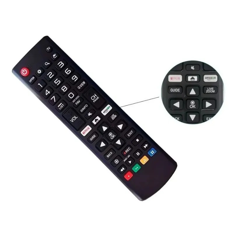 Controle Remoto Tv Led Compativel com LG Smart Akb75095315 Netflix Amazon