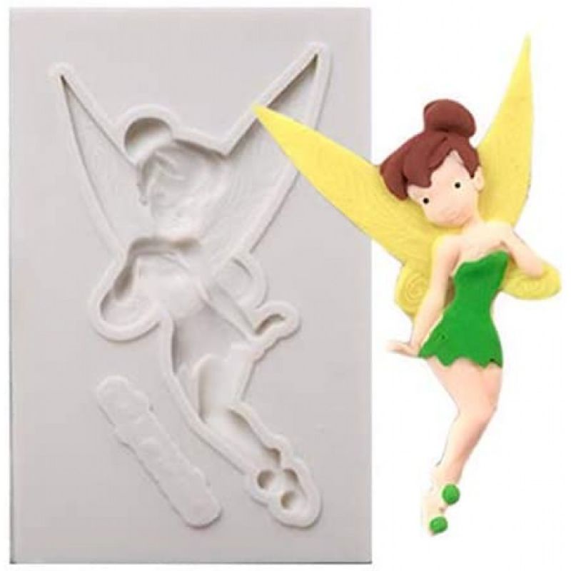 Molde Silicone Fada Fadinha Tinkerbell Resina Confeitaria Pasta Americana Biscuit Vela Sabonet