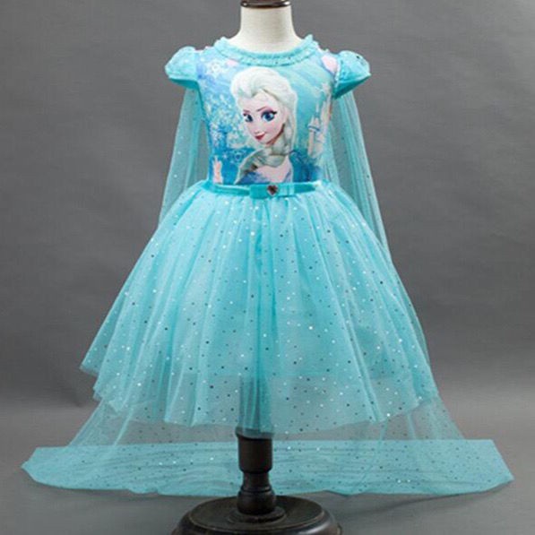 Garotas de Verão congeladas Elsa Anna vestida com Cape Baby Girl's Soft Princess Party Cosplay vestida crianças vestida