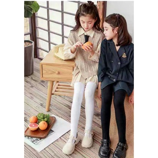 meia Calça infantil menino e menina lisa preto/branco para inverno frio tamanho 4-6/7-9/10-12 anos