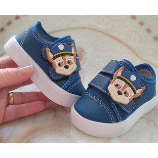 Tênis azul menino infantil patrulha canina estiloso promoção