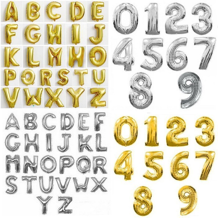 Balão Metalizado Grande Número Ou Letra 70 cm Atacado em Oferta na Shopee