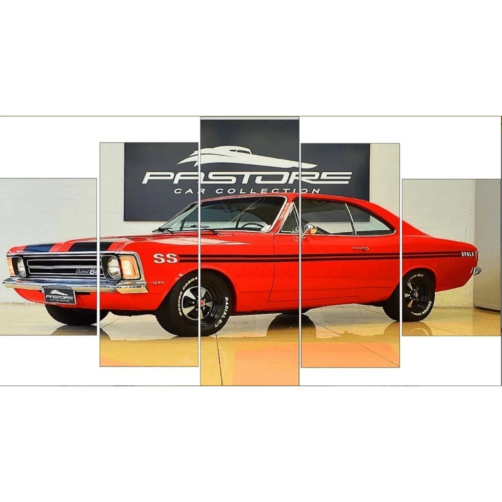 Quadro Carro Opala Ss Coupe Vermelho 5 Peças Mdf 3mm em Oferta na Shopee