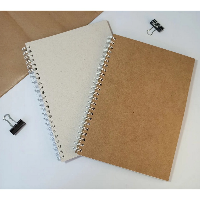 Caderno Ecológico A5 com folhas recicladas capa kraft e encadernação espiral ou wire-o  empresa