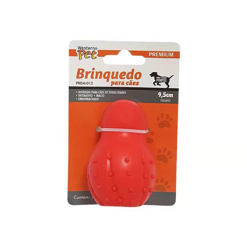 Brinquedo para Cachorro Cães Pequeno e Médio Interativo Porta Petisco Mordedor de Borracha Rechear Tipo Kong — imagem 2 de 2