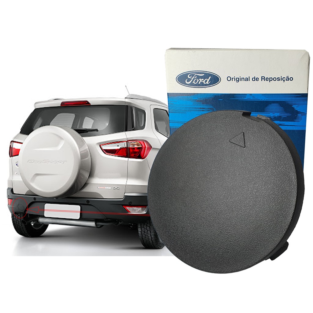 Cobertura Do Gancho De Reboque Traseiro  Cor Cinza Ecosport 2013 2014 2015 2016 2017