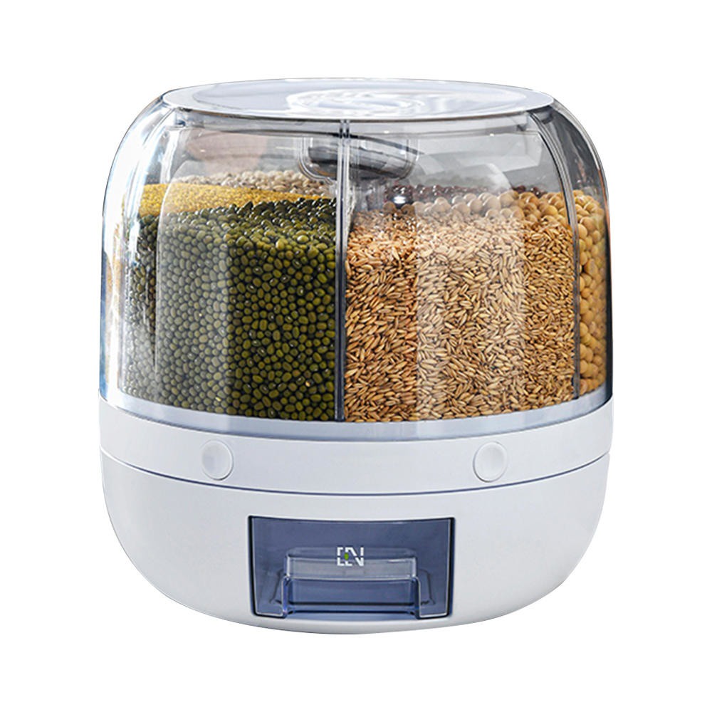 Dispenser Giratorio p Cereais Graos Alimentos c 6 Divisorias Shopee