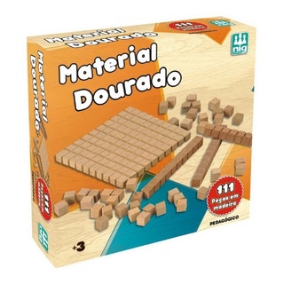 Jogo Material Dourado 111 Peças De Madeira 0428 - Nig