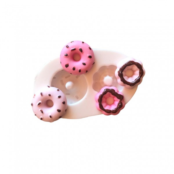 Molde de Silicone Duas Rosquinhas Molde Para Confeitaria Molde Para Biscuit 706 em Oferta na Shopee