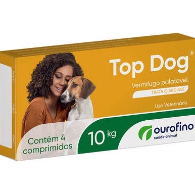 Top Dog Cães 10kg 4 Comprimidos Vermífugo Ourofino