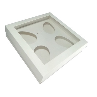 Caixa para Ovo de Colher 4x50gr 15,5x15,5x4,5 Visor PVC Com 10