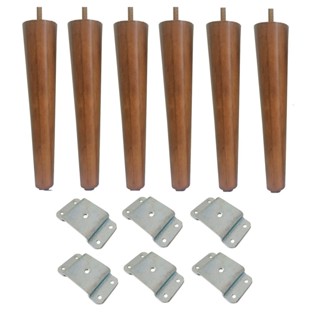 Kit Jogo 6 Pés Palito de 30cm Perna Para Móveis + 6 Chapinha  + Parafuso- JTHOME em Oferta na Shopee