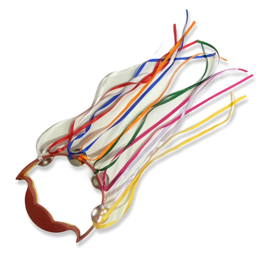 Pandeiro Meia Lua Cigano Com Fitas Coloridas Colorido