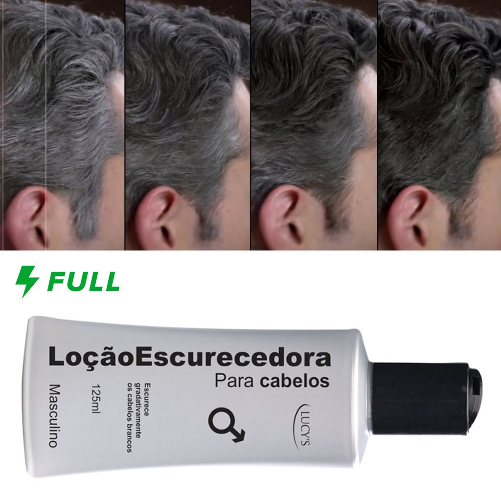 Loção Masculina Escurecedora Para Cabelos Brancos  Natural Escurece Fios Brancos, Devolve Cor Natural, Gradativamente