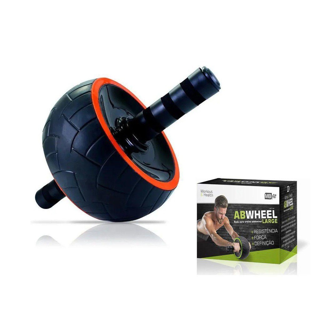 Roda Abdominal Larga Profissional Rolinho de Exercícios Fitness Crossfit Musculação Multifuncional Treino em Casa MBFIT
