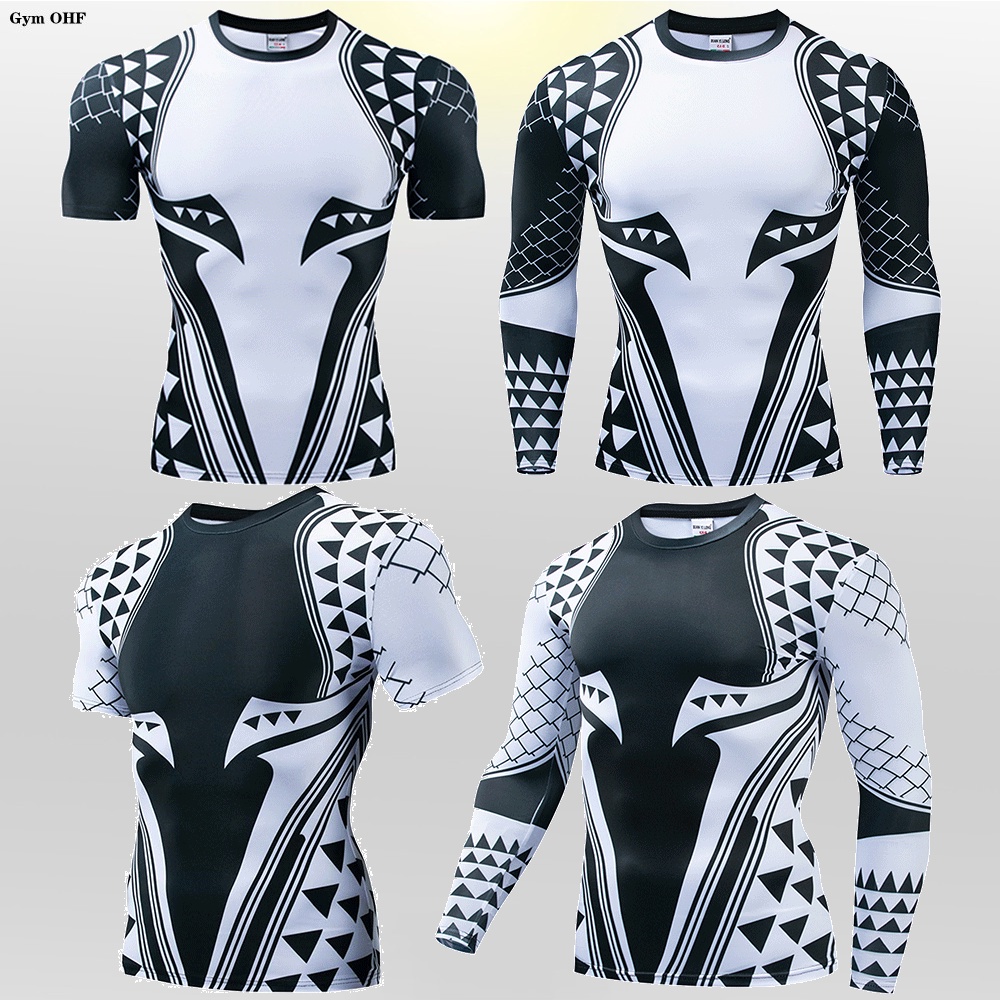 Novo padr o 3d camiseta de compress o para masculino academia