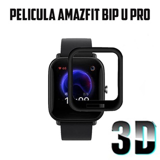 Pelicula 3d para amazfit bip u pro super resistente pelicula com borda 3d