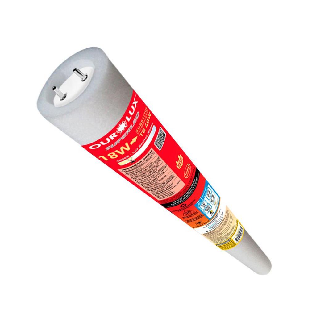 Lampada Led Tubular T8 18W Bivolt 3000K Luz Amarela Ourolux em Oferta na Shopee