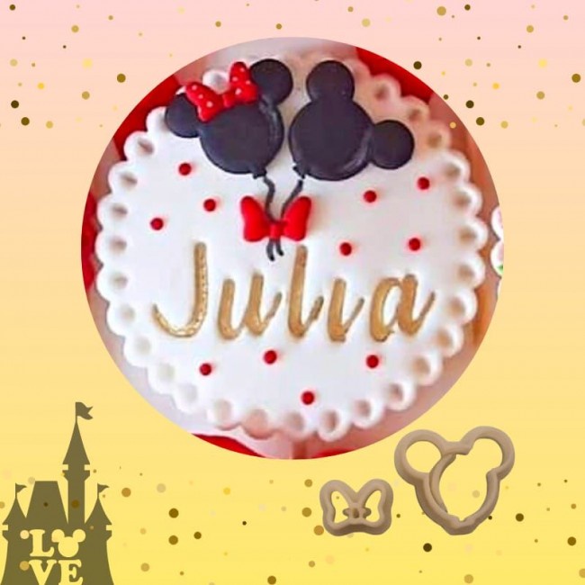 Cortador Turma do Mickey - Balão Mickey e Minnie 3cm