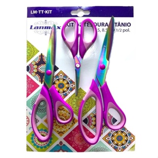 Tesouras com Lâmina de Titânio Lanmax Artesanato Patchwork multiuso Tesouro Titanium em Oferta na Shopee