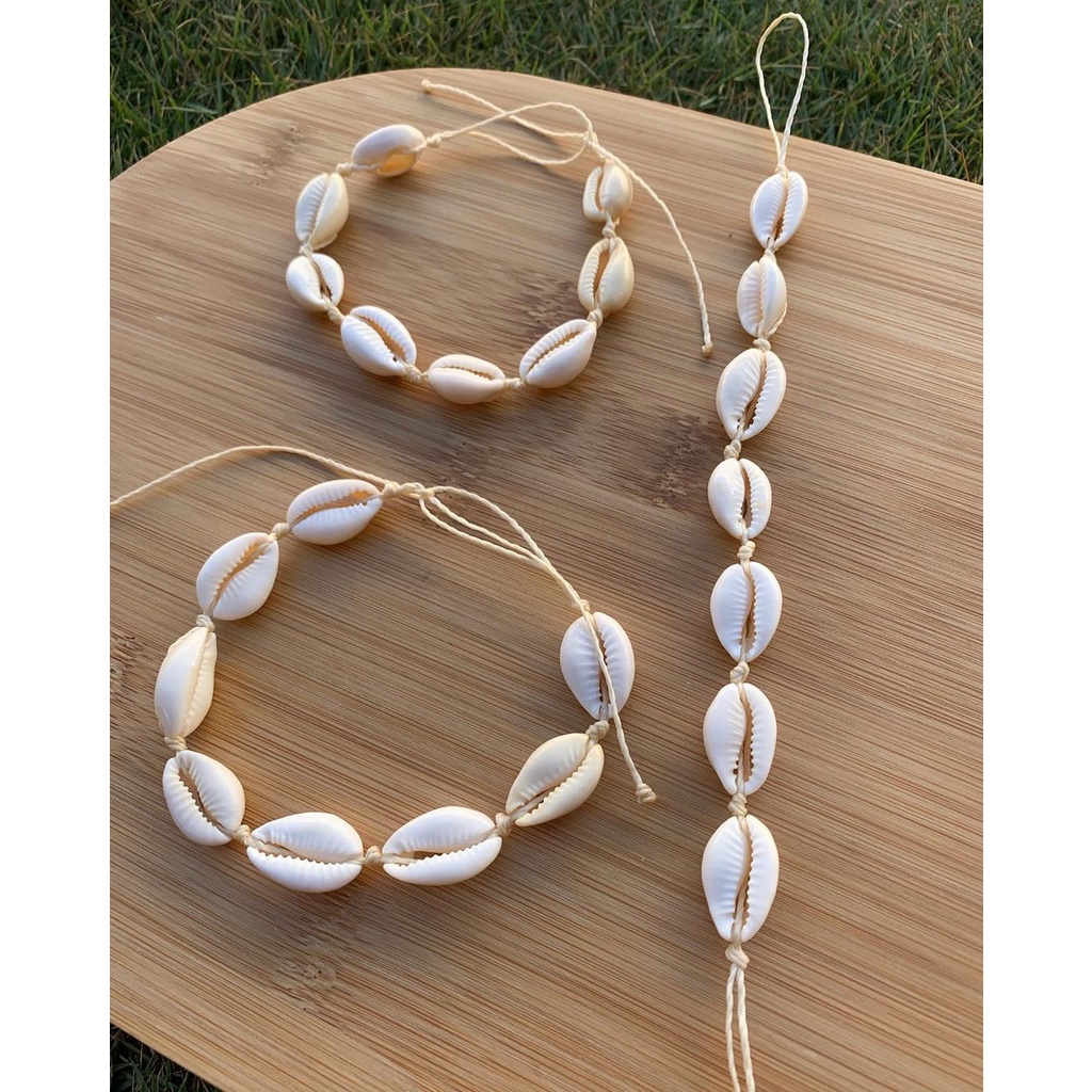 Kit Choker de Búzios Concha Praia Com Pulseira/Tornozeleira — imagem 2 de 2