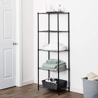 Estante Aço 5 Prateleiras Preta Aramada 180 Cm C Rodinha 5P6035180PR em Oferta na Shopee