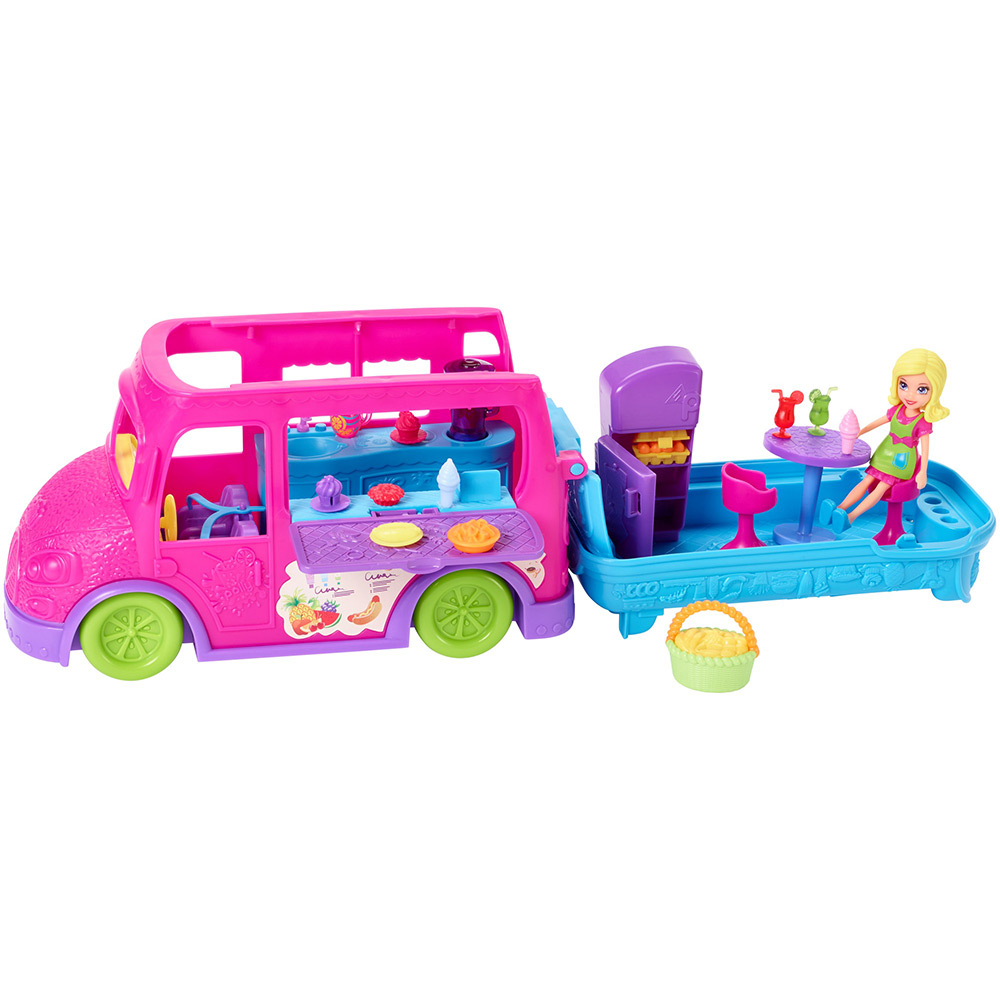 Carro Carnaval de Sorvete Polly Pocket DVJ67 Mattel - Bonecas