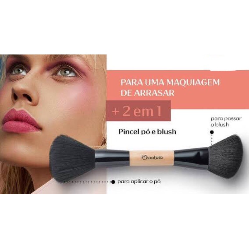 Pincel para Pó e Blush Duo Natura Aquarela | Shopee Brasil