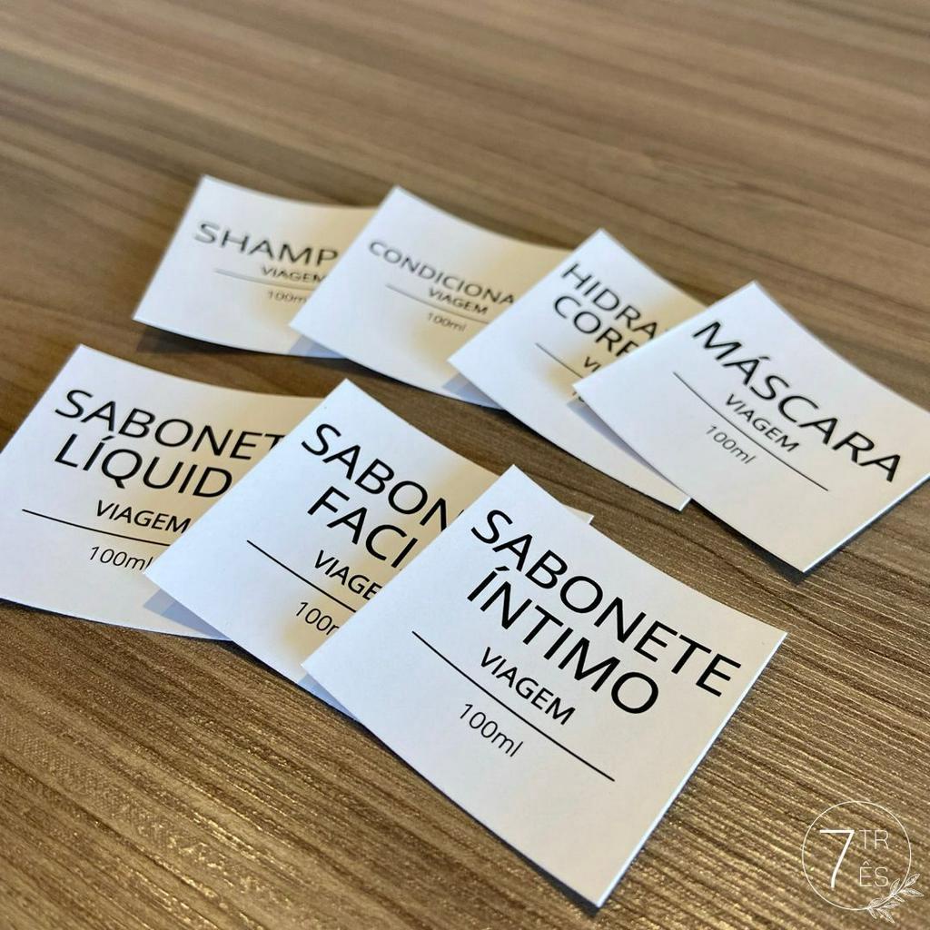 Etiqueta para frasco de viagem 100ml em Oferta na Shopee