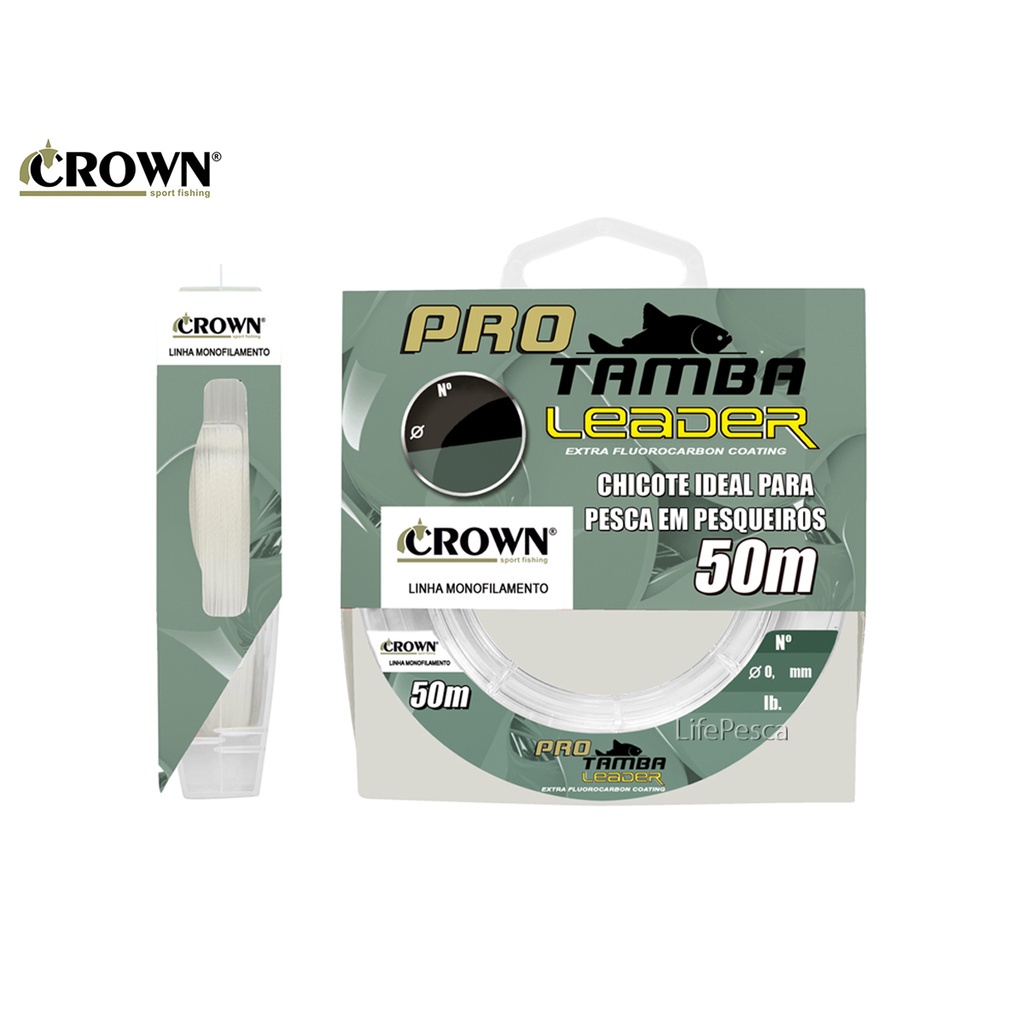 Linha Monofilamento Fluorcarbono Pro Tamba Leader Crown 0,52mm 35lb/15,8kg - 50 Metros