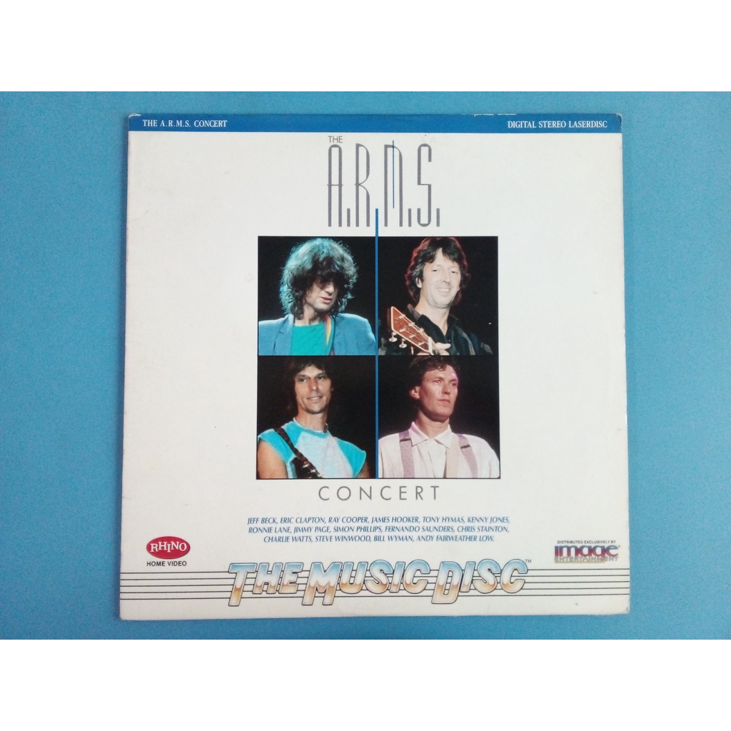 LD (Laser Disc) The A.R.M.S. Concert - Importado - Eric Clapton, Jimmy Page, Jeff Beck, Steve Winwood, Charlie Watts