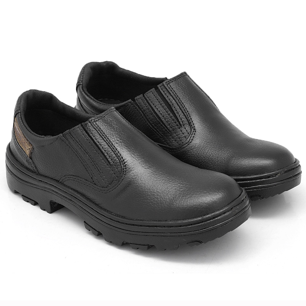Sapato de Segurança com CA EPI de Couro Solado Borracha Antiderrapante Confortável e Resistente.