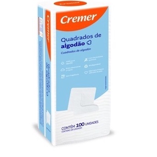 Algodão Quadrado Cremer com 100 Unidades Para Limpeza e Higiene do Bebê 100% algodão Novidade