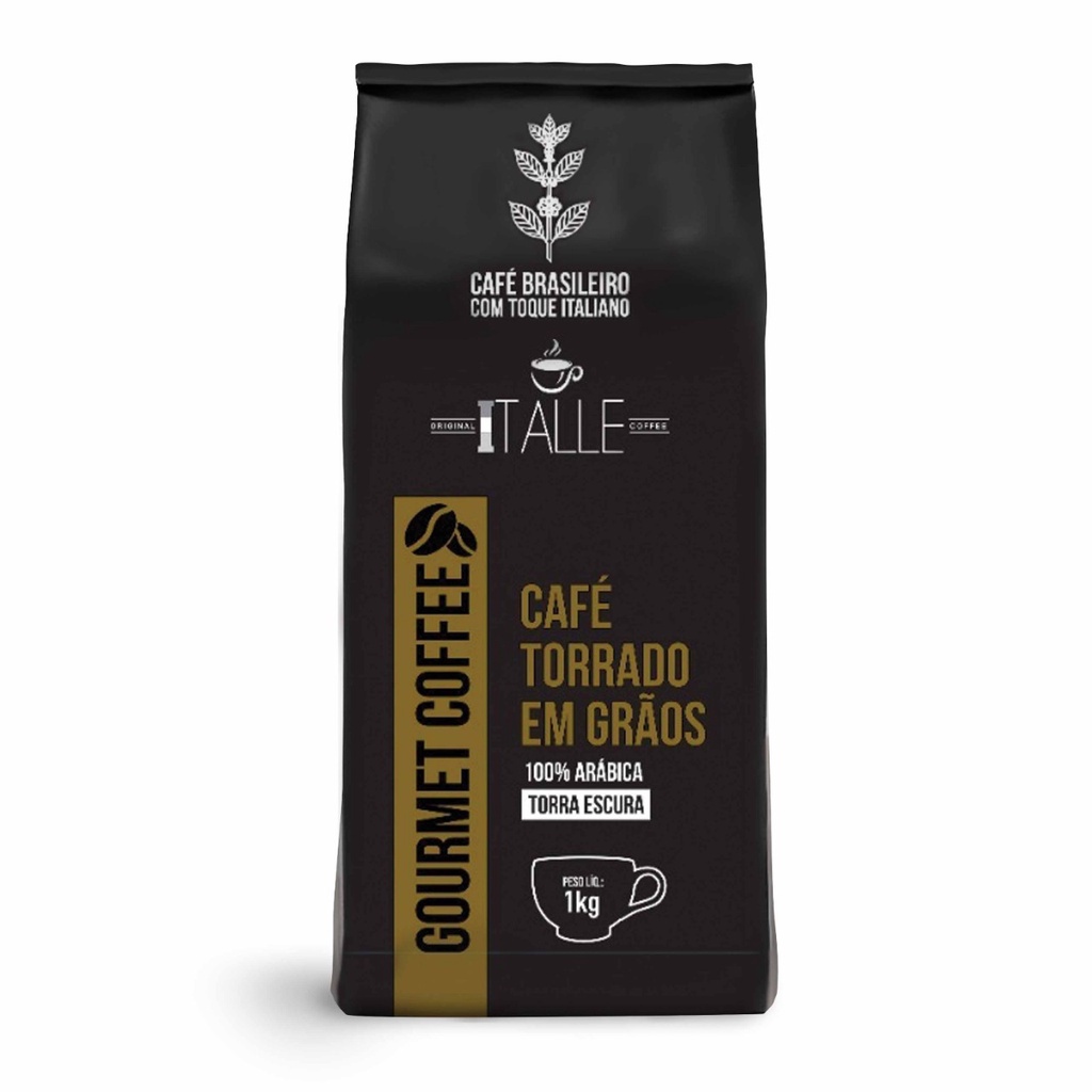 Café em Grãos Torrado Arábica Café Italle 1kg Goumert