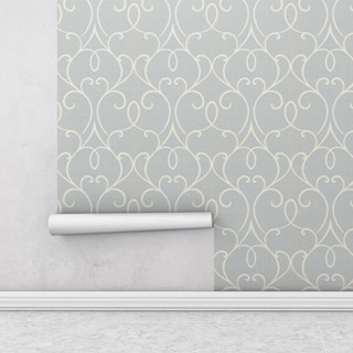 Papel de parede fundo simulando jeans com detalhes arabescos na cor nude Para Sala e Quarto em Oferta na Shopee