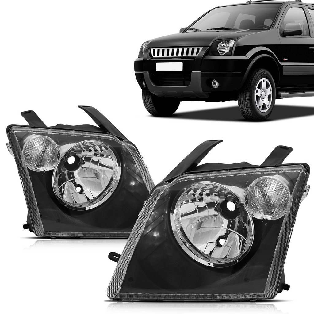 Farol Ecosport 2006 2007 Mascara Negra em Oferta na Shopee