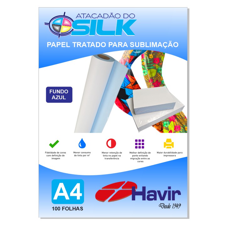 Papel Havir Fundo Azul A4 90g Para Sublimação Shopee Brasil 1847