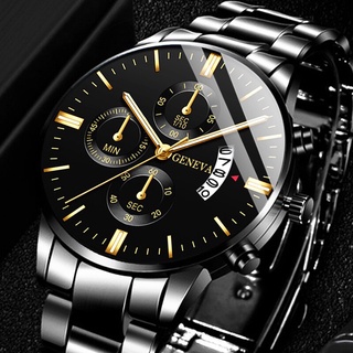 Geneva Relógio Masculino Com Aço Inoxidável/Relógio de Quartz Com Calendário/Relógio Esportivo