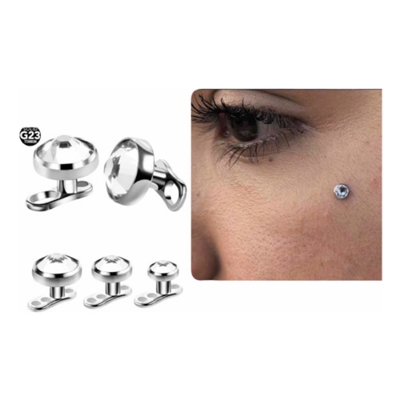 Piercing Microdermal Titânio G23 Pedra 3mm/4mm/5mm | Shopee Brasil
